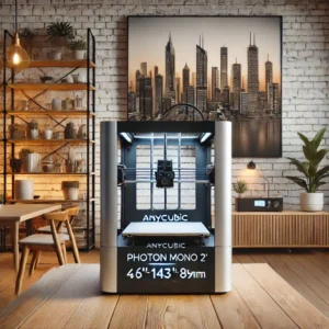 DALL·E 2024 08 08 05.44.39 A high quality image of the PRESALE ANYCUBIC Photon Mono 2 4K 6.6 SLA LCD 3D Printer in a modern workshop or home setting. The image should showcas 33
