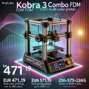 DALL·E 2024 08 08 06.53.09 A high quality promotional image for the ANYCUBIC Kobra 3 Combo FDM Multi Color 3D Printer. Show the printer in action highlighting its multi color p 17