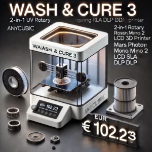 DALL·E 2024 08 08 07.28.42 A high quality promotional image for the ANYCUBIC Wash Cure 3 a 2 in 1 UV rotary curing resin cleaning machine for Mars Photon Mono 2 LCD SLA DLP 3 9