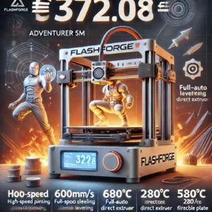 DALL·E 2024 08 08 07.45.00 A high quality promotional image for the Flashforge Adventurer 5M 3D Printer. Show the printer in action highlighting its high speed printing 600mm 1