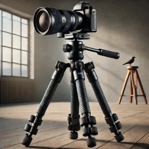 DALL·E 2024 08 09 08.33.36 A high quality promotional image featuring the B560C Carbon Fiber Tripod with 40mm tubes showcasing its professional heavy duty build designed for DS 13