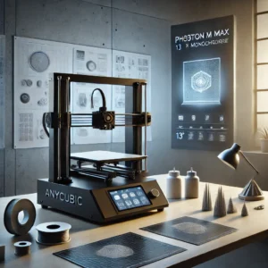 DALL·E 2024 08 09 09.19.49 A high quality promotional image featuring the ANYCUBIC Photon M3 Max LCD 3D Printer with a 13 7K Monochrome Screen. The image should showcase the pr 7