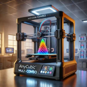 DALL·E 2024 08 09 09.41.12 A high quality image of the ANYCUBIC K3 Combo Multi Color FDM 3D Printer in action. The printer is sleek and modern with a robust build and a large p 1