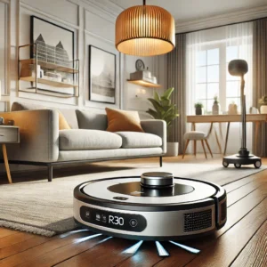 DALL·E 2024 08 09 16.00.16 A high quality promotional image featuring the ABIR R30 Robot Vacuum Cleaner with Auto Empty Station Laser Lidar and Multi Floor Mapping capabilitie 23