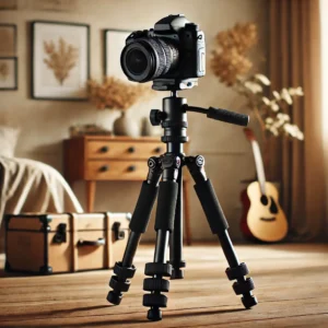 DALL·E 2024 08 11 07.27.05 A professional image of the Zomei Professional Portable Travel Aluminum Camera Floor Tripod Stand with Pan Head showcasing its lightweight and portab 1