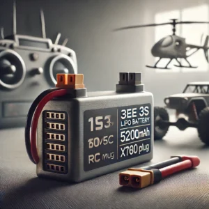 DALL·E 2024 08 11 07.39.12 A professional image of the Zeee 3S Lipo Battery 11.1V 50C 5200mAh XT60 Plug designed for RC cars tanks helicopters quadcopters boats RC trucks 1