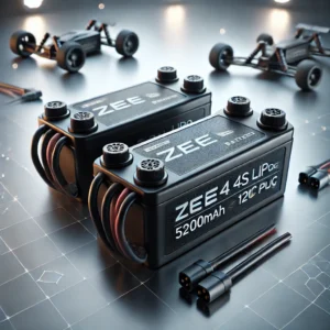 DALL·E 2024 08 11 07.44.28 A professional image of 2 units of Zeee 4S Lipo Battery 5200mAh 14.8V 120C Hardcase with EC5 Plug designed for RC Buggy Truggy 1 10 Scale Racing H 1