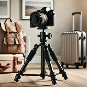 DALL·E 2024 08 11 07.47.07 A professional image of the Zomei Professional Portable Travel Aluminum Camera Floor Tripod Stand with Pan Head showcasing its lightweight and portab 1