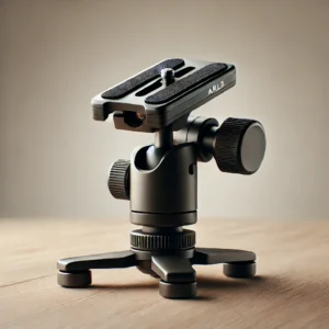 DALL·E 2024 08 12 06.23.49 A clean high quality image showcasing a Mini Tripod Head that is lightweight and designed for panoramic camera video use. The tripod head should be s 1