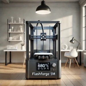 DALL·E 2024 08 15 08.38.55 A high quality image showcasing the Flashforge Adventurer 5M 3D Printer in a modern clean workspace. The image should emphasize the printers advance 1
