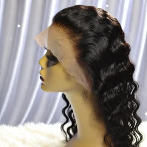 DALL·E 2024 08 17 08.43.17 A high quality image featuring the ISEE Water Wave Wear Go Pre Plucked Glueless Wig in a natural wave style. The wig should be displayed on a mannequi 1
