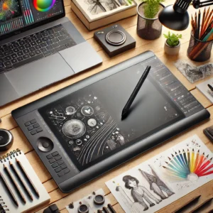 DALL·E 2024 08 18 07.50.33 A high quality image featuring the XPPen Deco Pro Gen 2 Graphics Tablet showcasing its sleek design X3 Pro Stylus and digital drawing interface. 25