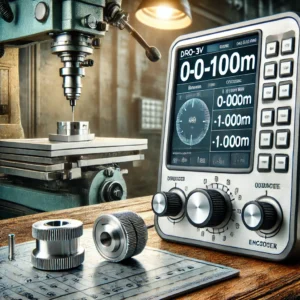 DALL·E 2024 08 18 07.53.07 A high quality image featuring the DRO 3V Digital Readout Display along with 3 pieces of 0 1000mm Linear Scales Encoder set up on a milling machine o 23