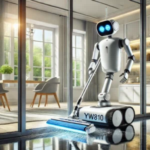 DALL·E 2024 08 18 07.56.25 A high quality image featuring the Window Cleaning Robot Liectroux YW810 in action cleaning a large glass window. The robot should be shown attached 21