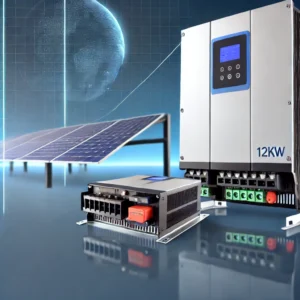 DALL·E 2024 08 18 08.35.27 A high quality image featuring the SRNE 12KW Three Phase Hybrid Solar Inverter showing the inverter installed in a modern solar power system setup. T 11