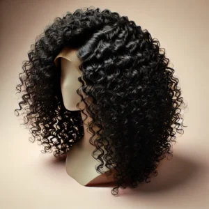 DALL·E 2024 08 19 06.39.40 A high quality image of a curly lace front wig displayed on a clean minimalist background. The wig should have deep black kinky curly hair styled t 25