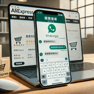 DALL·E 2024 08 27 09.12.09 A sleek modern smartphone displaying a WhatsApp chat interface in Mandarin Chinese where a customer is receiving support for an AliExpress issue. Th 1