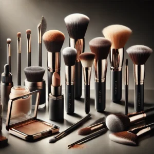 DALL·E 2024 09 16 05.37.10 A sleek and professional image showcasing Hourglass Makeup Brushes including powder foundation concealer blusher bronzer eyeshadow eyebrow and 1