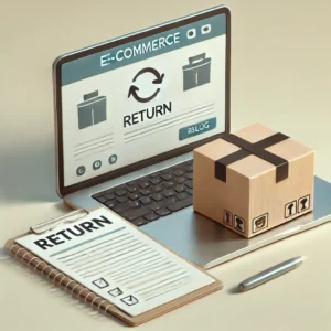 DALL·E 2024 09 21 09.09.00 A blog style image related to e commerce and customer service. The background should feature a laptop displaying a generic e commerce website with a 1