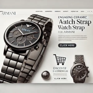 DALL·E 2024 10 18 06.27.14 An engaging and professional blog header image featuring a black ceramic watch strap for an Armani watch. The watch strap should be sleek and stylish 1
