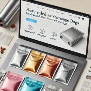 DALL·E 2024 10 18 08.14.04 A professional and clean blog header image featuring heat sealed aluminum foil food storage bags with a focus on food preservation and customization 1