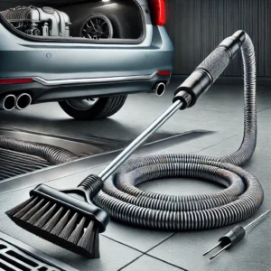 DALL·E 2024 10 29 08.52.45 A detailed high quality image showing a 2.3 meter long flexible car drain unclogging tool with a handle and brush head for clearing drainage tubes in 1
