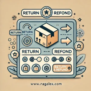 DALL·E 2024 10 30 20.42.56 A helpful illustration for a blog about returning items on AliExpress featuring a package with return arrows and a digital screen with clickable icon 1
