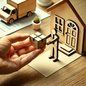 DALL·E 2024 11 01 06.39.31 A helpful and polite image showing a small package being delivered to a neighbor representing a situation where a neighbor receives a package. The se 1