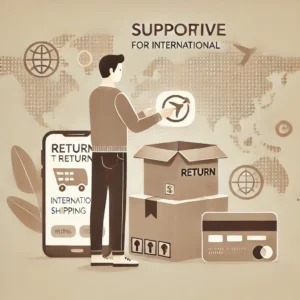 DALL·E 2024 11 13 06.45.01 A supportive neutral themed blog illustration showing a person preparing to return a package from an online purchase with a credit card and smartpho 1