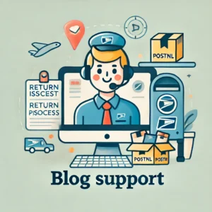 DALL·E 2024 12 08 05.31.12 A blog support image resembling the PostNL logo without explicitly using it featuring a friendly and inviting postal theme with packages a mailbox 1