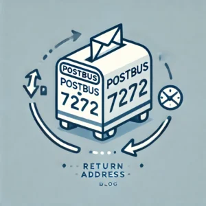 DALL·E 2024 12 31 18.55.11 A clean and modern illustration depicting a postal mailbox with a label that reads Postbus 7272. The design should include arrows indicating the pro 1
