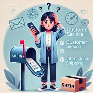 DALL·E 2025 01 14 06.26.34 An illustration of a confused customer holding a phone while looking at an empty mailbox symbolizing a missing online order. The background subtly in 1