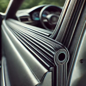 DALL·E 2025 02 10 09.04.06 A high quality digital rendering of a car door with a newly installed black rubber sealing strip. The rubber strip is clearly visible along the B pill 1