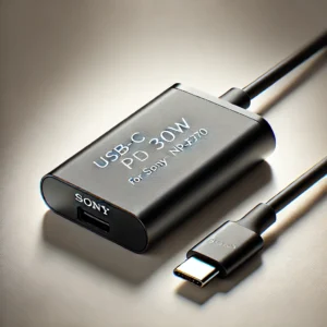 DALL·E 2025 02 11 05.28.36 A high quality realistic digital rendering of a USB C PD 30W Dummy Battery for Sony NP F550 770 570 NP F970. The image should depict the battery adap 1