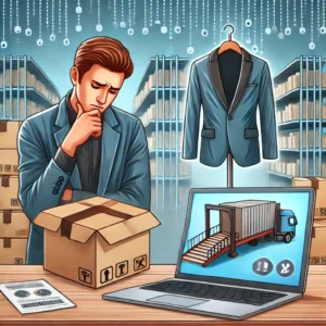 DALL·E 2025 03 11 10.35.17 A conceptual illustration of dropshipping risks for consumers. The image depicts a disappointed customer receiving a low quality product from an onlin 1