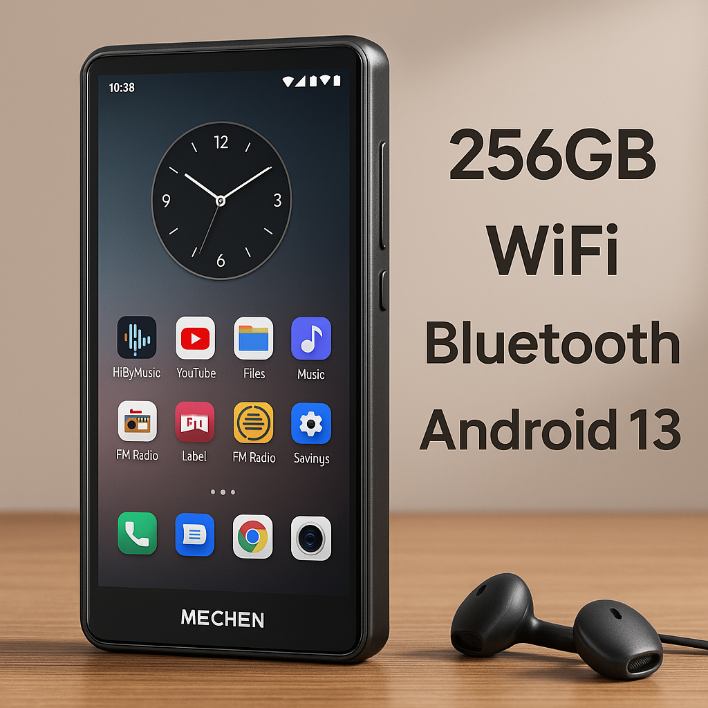 MECHEN 256GB MP3 Player Spotify with Bluetooth WiFi, Android 13 & WLAN